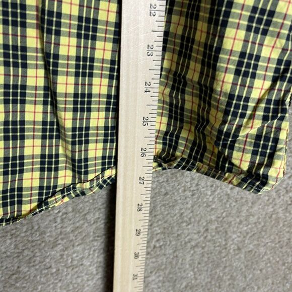 Brooks Brothers Shirt Mens Medium M Yellow/Navy Plaid Button‎ Down Cotton Casual - Picture 5 of 9